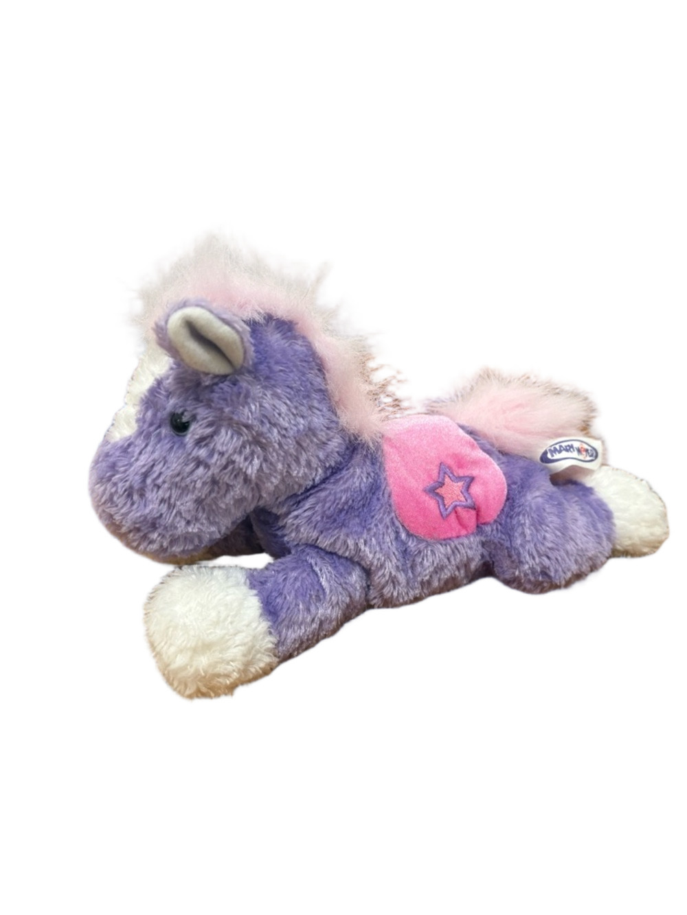 Mary Meyer Purple Plush Pony with Pink Saddle